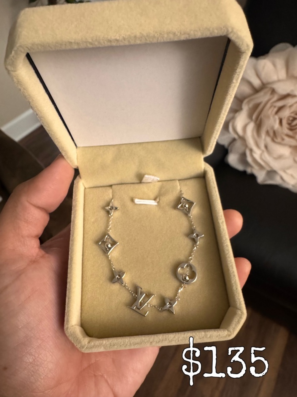 Sterling Silver Designer-Inspired Charm Bracelet - Silver 925 (Size 6-7.5)